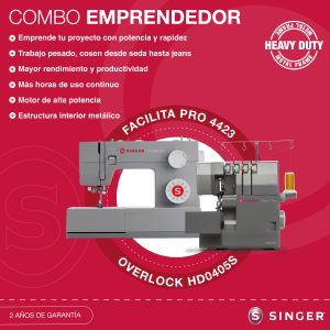 COMBO HEAVY DUTY FACILITA PRO 4423 + OVERLOCK HD0405S