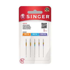 Aguja 2045 para telas de punto y elásticas - Mix 5 unidades, 80/12-90/14-100/16