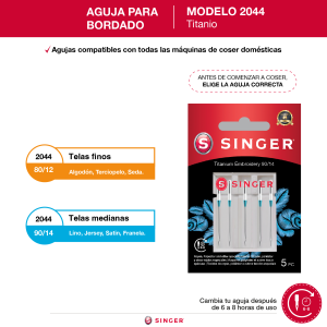 Aguja Titanio 2044 para Bordado