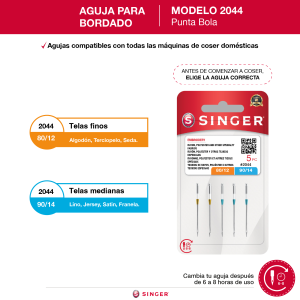Aguja 2044 para Bordado